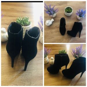 ANNE MICHELLE SUEDE BOOTIES PLATFORM BLACK